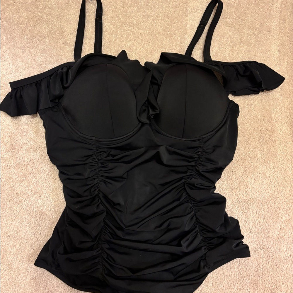 Elegant Black Women's One-Piece Swimsuit